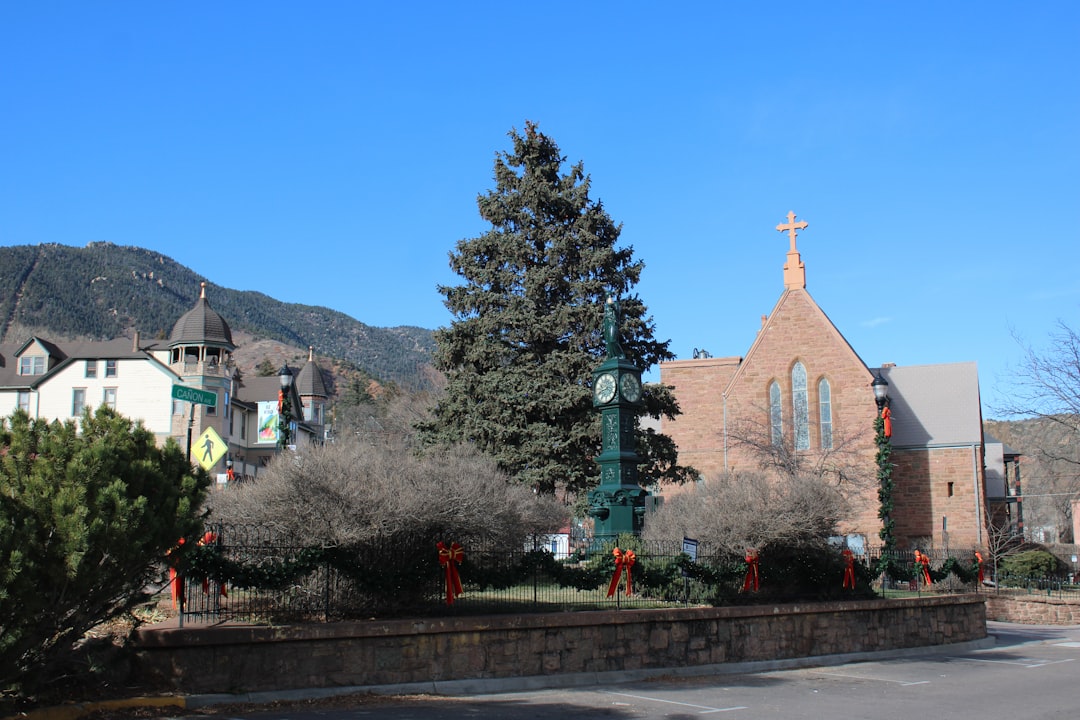 colorful storefronts along the main street of Manitou Springs, Colorado