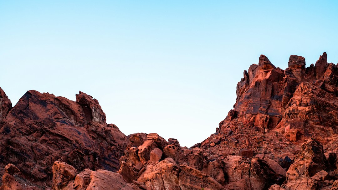 dramatic red rock formations of Garden of the Gods at sunrise