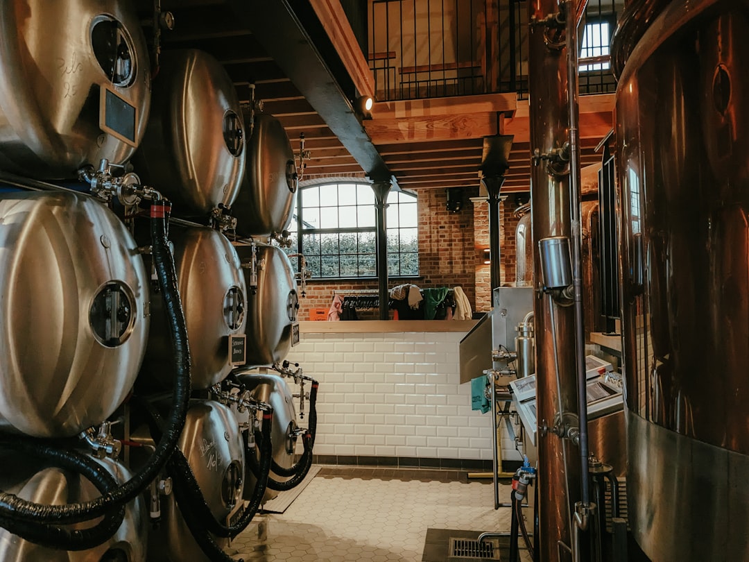 interior of a brewery inside a renovated old brick schoolhouse