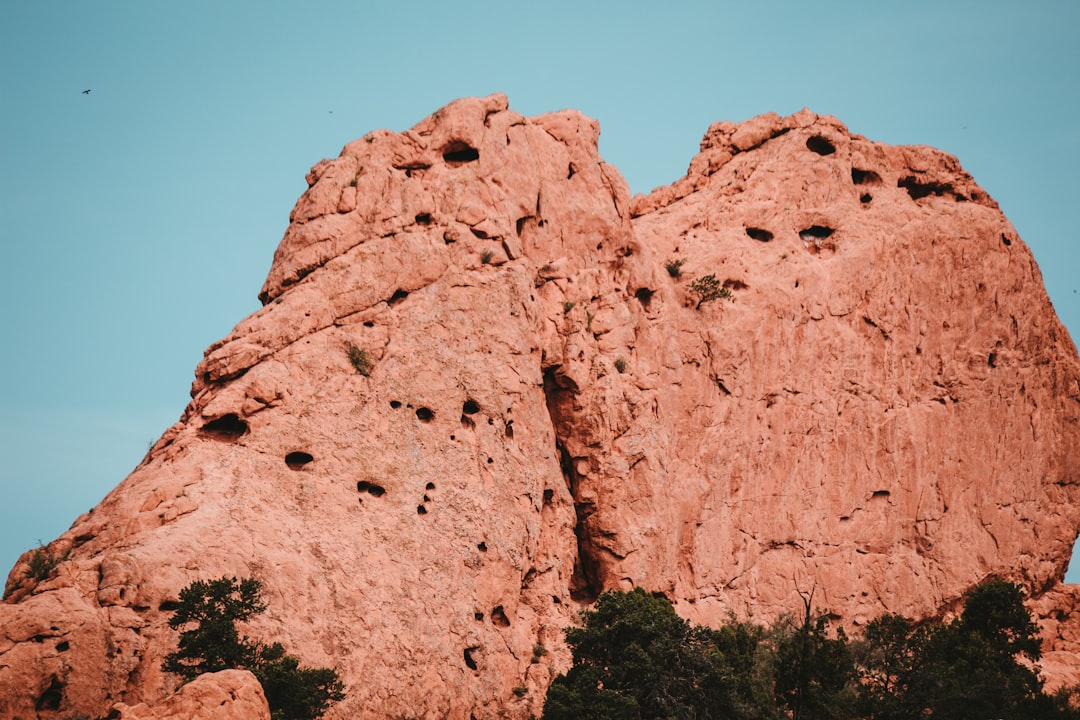 Kissing Camels rock formation in Garden of the Gods at sunrise