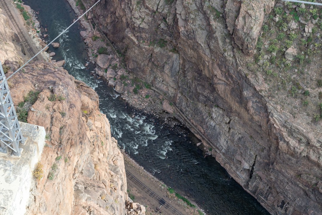 Royal Gorge Bridge spanning the canyon with the Arkansas River below