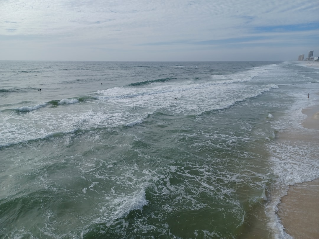 emerald green ocean water aerial view Panama City Beach Florida