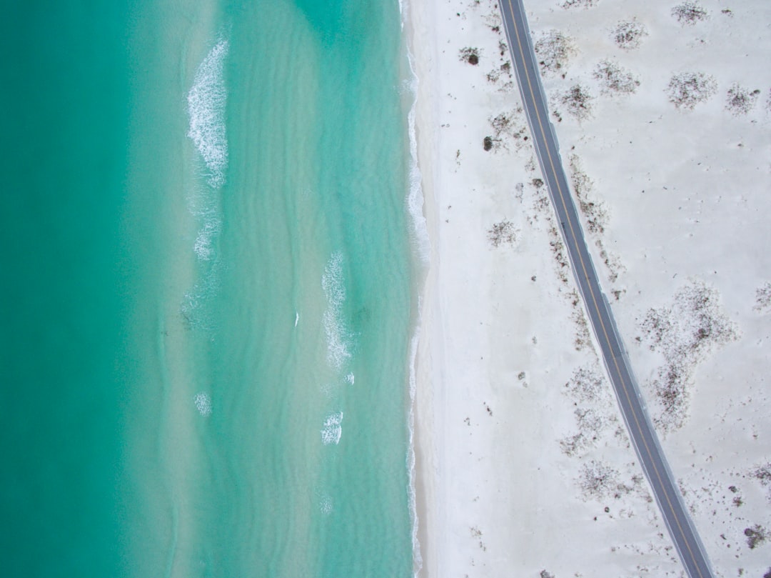 aerial view of 30A Florida coastline and turquoise water