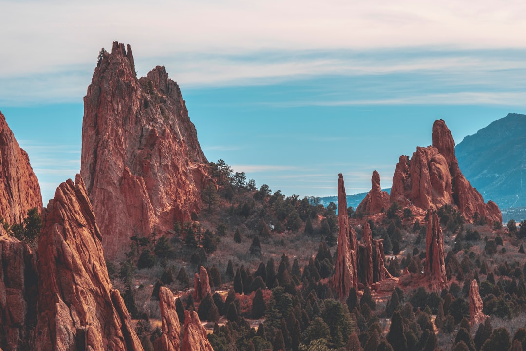Garden of the Gods red rock formations at sunrise